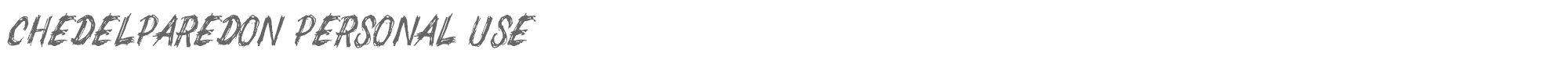 Sample characters Chedelparedon Font